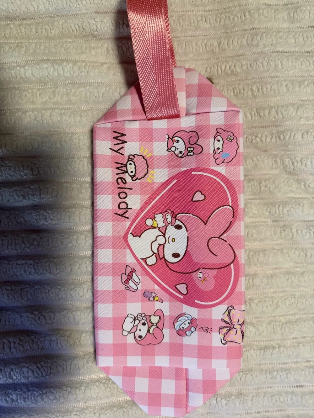 Sanrio My Melody Pink Check Kids school bag.